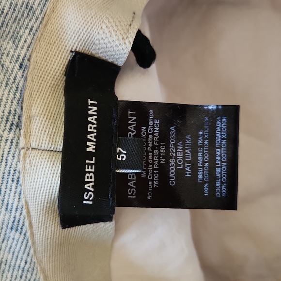 Isabel Marant Loiena Light Denim Bucket Hat - Picture 3 of 11